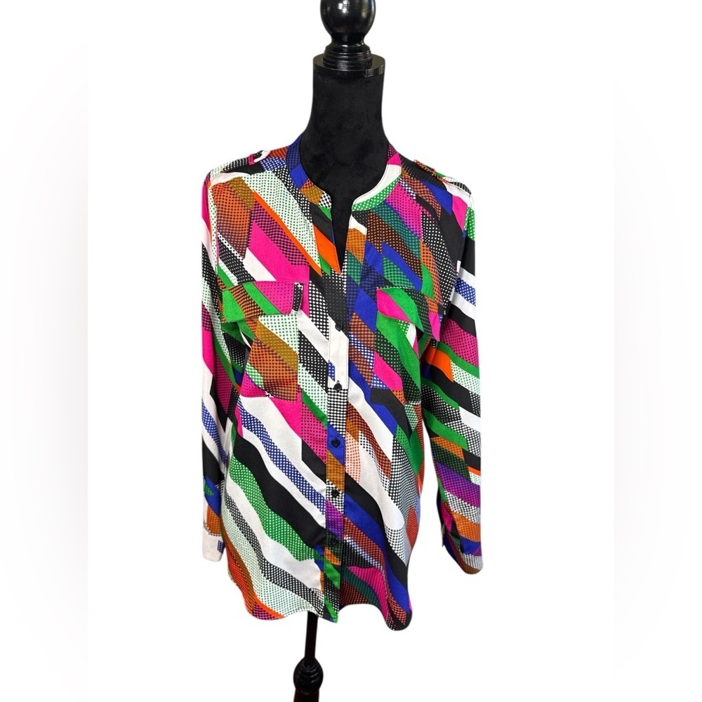 Calvin Klein Multicolor Geometric Button Front Bl… - image 2